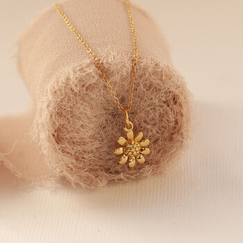 Gold And Sterling Silver Dainty Daisy Necklace, 5 of 12