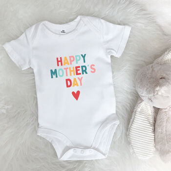Happy Mother's Day Bright Babygrow, 2 of 3
