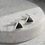 Personalised Sterling Silver Triangle Onyx Cufflinks, thumbnail 3 of 6