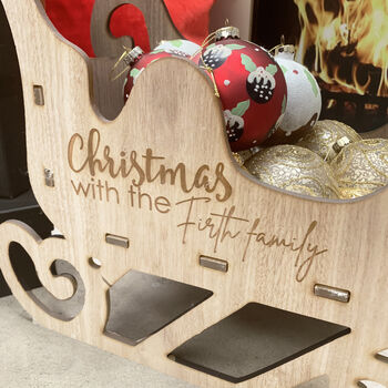 Personalised Wooden Sleigh Decoration, 4 of 4