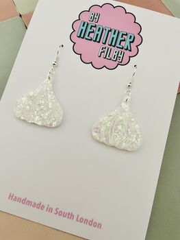 Garlic Clove Glitter Resin Earrings, 3 of 4