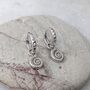 The Ammonite Earrings, Silver, thumbnail 3 of 6