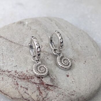 The Ammonite Earrings, Silver, 3 of 6