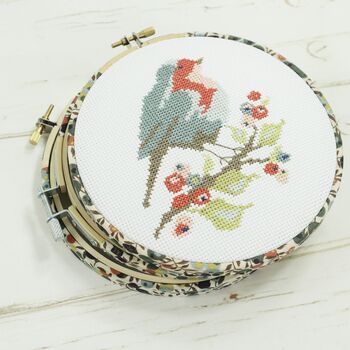 Robin And Berry Cross Stitch Wall Hanging Kit, 5 of 12