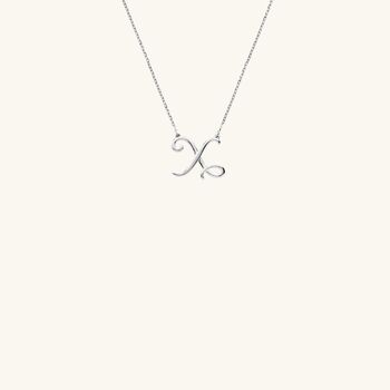Mini Personalised Script Letter Necklace Silver, 12 of 12