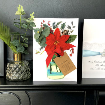 Luxury Special Poinsettia Christmas Flower Card Scented, 9 of 9