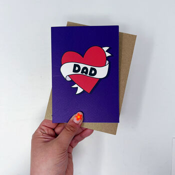 Father's Day Card 'Dad' Tattoo Style, 2 of 5