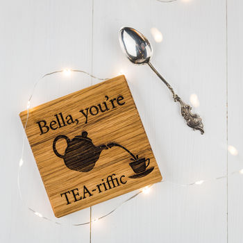 Personalised You're Tea Riffic Coaster, 2 of 4