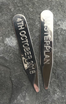 Collar Stiffeners In Personalised Sterling Silver, 2 of 4