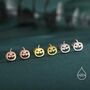 Sterling Silver Carved Pumpkin Stud Earrings, thumbnail 7 of 12