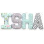 Mint And Grey Full Name Fabric Letters, thumbnail 9 of 11