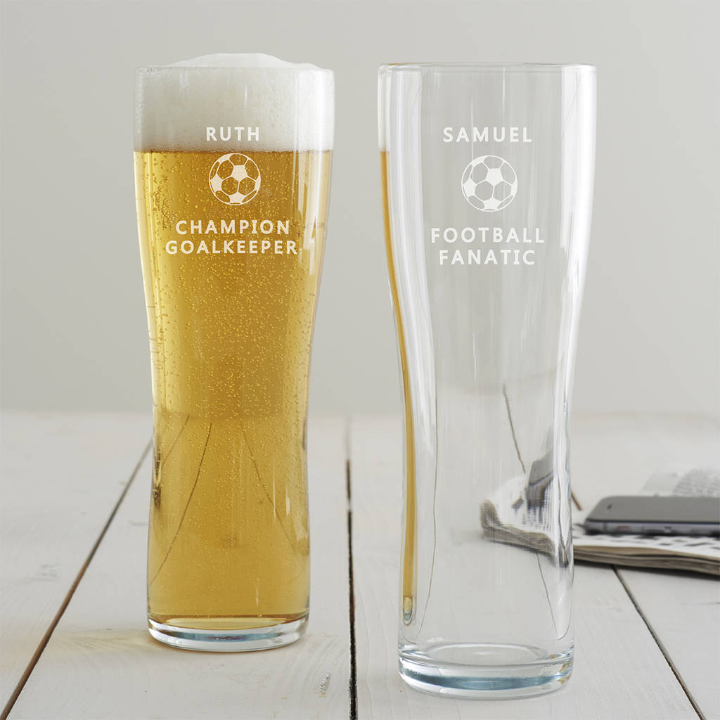Personalised Football Glass By Becky Broome