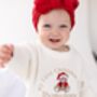 My First Christmas Bear Personalised Embroidered Knitted Jumper, thumbnail 4 of 6