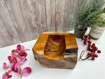 Hand Carved Driftwood Single Wine Bottle Holder Gift, 6 of 9
