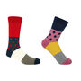 His And Hers Mayfair Socks Scarlet And Navy, thumbnail 1 of 5