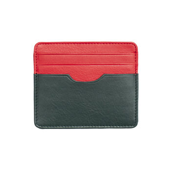 Two Tone Small Leather Credit Card Wallet Personalised Gift Boxed, 9 of 12