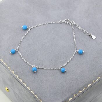 Sterling Silver Blue Turquoise Bracelet, 4 of 10