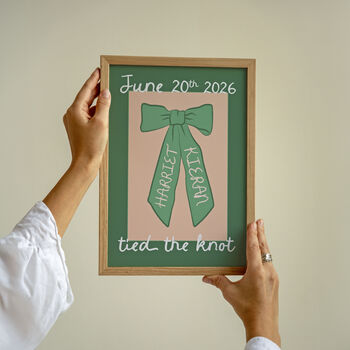 Personalised Tied The Knot Print Wedding Gift, 3 of 12