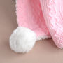 Personalised Pink Pom Pom Baby Girl Blanket, thumbnail 3 of 8