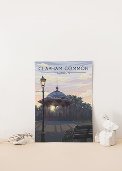 Clapham Common London Travel Poster Art Print, 3 of 7