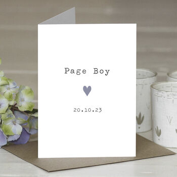 'Page Boy Heart' Personalised Card, 3 of 5