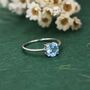 Genuine 6mm Sky Blue Topaz Ring In Sterling Silver, thumbnail 1 of 8