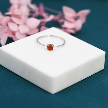 Genuine Red Carnelian Ring In Sterling Silver, 4 of 10