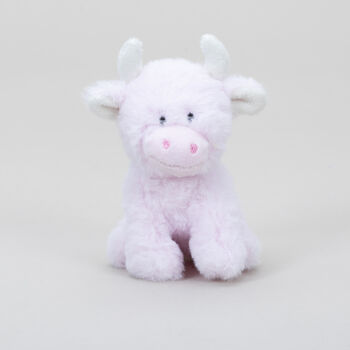 Personalised Mini Baby Pink Collectible Highland Cow Soft Toy, Gift Boxed, 5 of 11