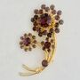 Original 1950s Faux Amethyst Floral Brooch, thumbnail 2 of 8
