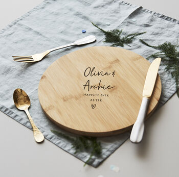 Personalised Couples Wooden Chopping/Cheese Board, 5 of 7