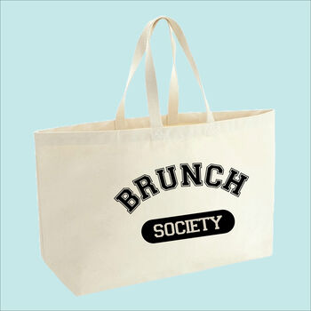 Brunch Society Premium Canvas Oversized Tote Bag, 10 of 10