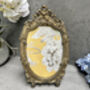 Crested Aged Gold Coloured Oval Photo Frame Freestanding Or Wall, thumbnail 2 of 10