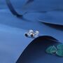 Sterling Silver Black Cz Bezel Earrings, thumbnail 5 of 12