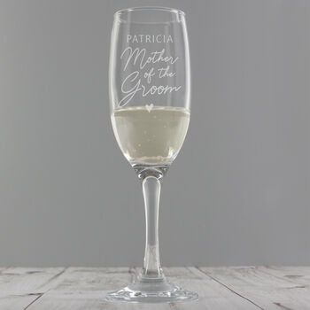 Personalised Mother Of The Groom Champagne Flute Glass, 3 of 4