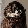 Willa Eucalyptus Preserved Flower Wedding Hair Comb, thumbnail 3 of 3