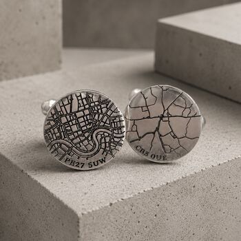 Personalised Sterling Silver Map Cufflinks, 3 of 7