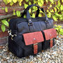 Black Premium Leather Holdall, Travel Tote, Flight Bag, Gym Bag, thumbnail 1 of 6