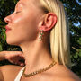 Gold Plated Chunky Curb Chain Stud Earring, thumbnail 3 of 7