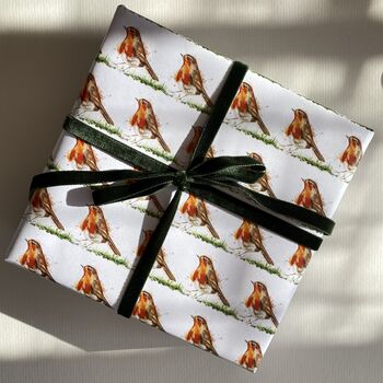 Robin Christmas Wrapping Paper, Gift Wrap, 7 of 10
