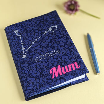 Star Sign Personalised Fabric Notebook Mothers Day Gift, 3 of 6