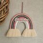 Personalised Rainbow Macrame, Pink Nursery Wall Hanging, thumbnail 8 of 9