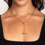 Adjustable Gold Chain T Bar Necklace In 18 K Gold Plated Sterling Silver, thumbnail 3 of 9