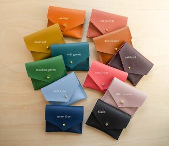 Personalised Recycled Leather Clutch Purse, 2 of 12