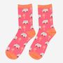 Women's Bamboo Socks Pink Campervan, thumbnail 1 of 4