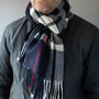 Merino Lambswool 50cm Wide Check Scarves, thumbnail 6 of 8