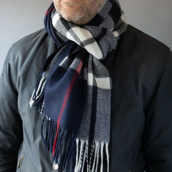Merino Lambswool 50cm Wide Check Scarves, 6 of 8