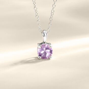 Lavender Amethyst Solitaire Pendant Necklace In Silver And Gold, 5 of 11