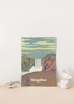 Skogafoss Iceland Travel Poster Art Print, 5 of 8