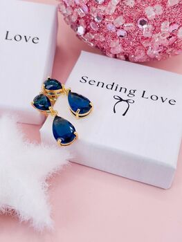 Blue Sapphire Christmas Earrings, 5 of 6