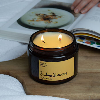 Sicilian Sunbeam Citrus Hand Poured Natural Wax Candle, 8 of 8